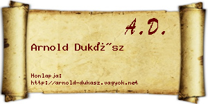 Arnold Dukász névjegykártya